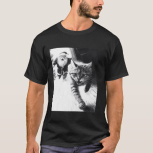 Funny Cat Selfie mit Weihnachten T-Shirt
