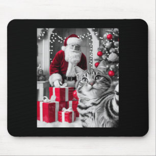 Funny Cat Selfie mit Weihnachtsmeme des Weihnachts Mousepad