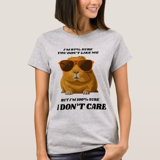 Funny Cat Shirt for Woman -  Sassy "I Don't Care" (Vorderseite)