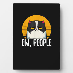 Funny Cat Shirt Retro Ew People Meowy Kitty Cats L Fotoplatte