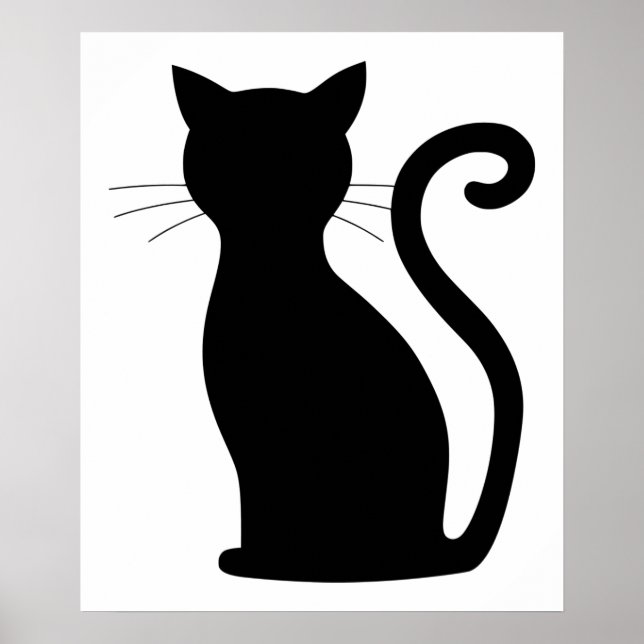 Funny Cat Silhouette Poster (Vorne)