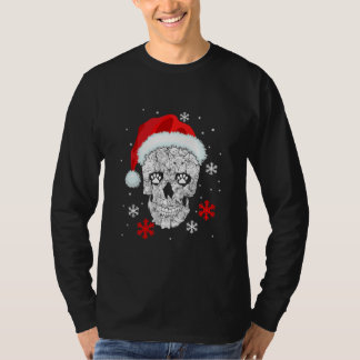 Funny Cat Skull Weihnachtsfeiertag Pajama Xmas T-Shirt