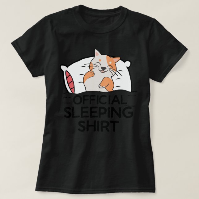 Funny cat Sleeping Shirt Pajamas (Design vorne)