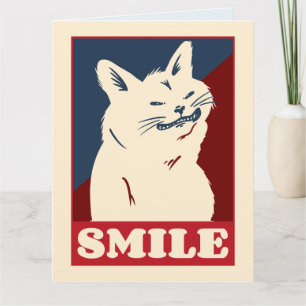 FUNNY CAT SMILE BIRTHDAY Grußkarte Karte