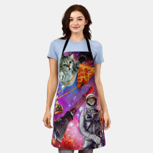 Funny Cat Space Pizza Hamburger Food  Schürze