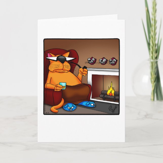 Funny Cat Spaß Behalten in Touch Grußkarte Karte (Vorderseite)