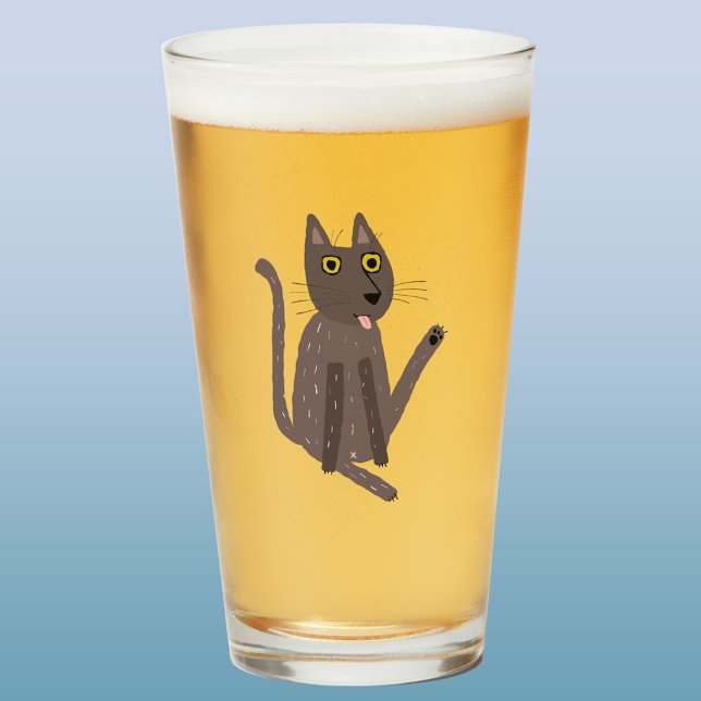 Funny Cat Spaß Glas (Funny cat yoga humor beer glass)