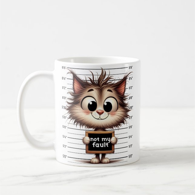 Funny Cat Sprichwort Kaffeetasse (Links)