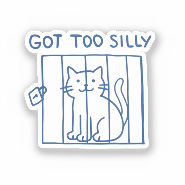 Funny Cat Sticker - zu Alberne Gefängniszelle (Vorderseite)