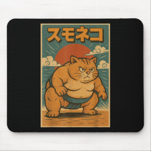Funny Cat Sumo Wrestler Japanisch Kunst Anime Ukiy Mousepad