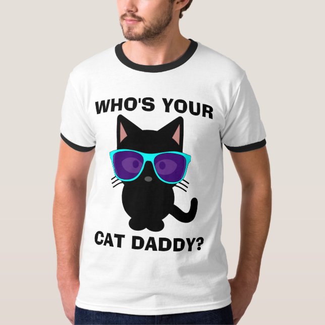 Funny Cat T - Shirt, CAT DADDY T-Shirt (Vorderseite)