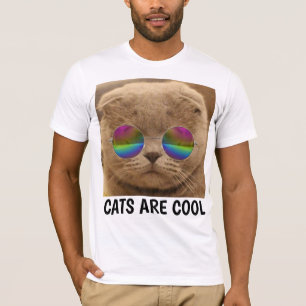 Funny Cat T - Shirt, CATS SIND COOL T-Shirt