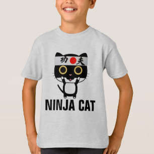 Funny cat T - Shirt für Jungen Kinder NINJA CAT