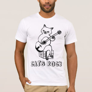 Funny Cat T - Shirt, Gitarre spielen T-Shirt