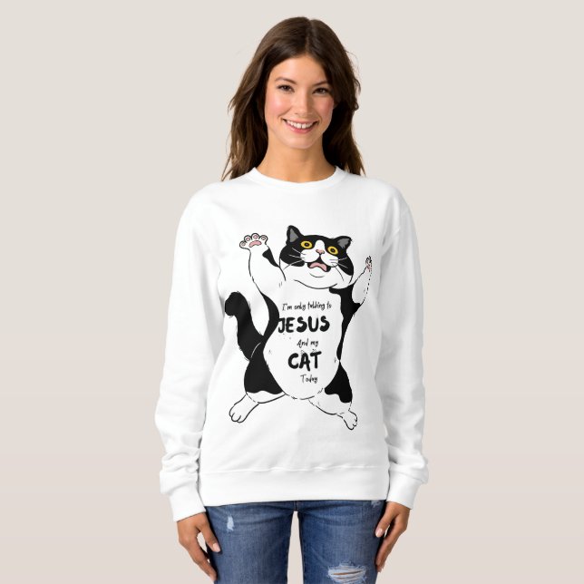 Funny cat T-Shirt, Mama T-Shirt, Katzenbesitzer Sweatshirt (Vorne ganz)