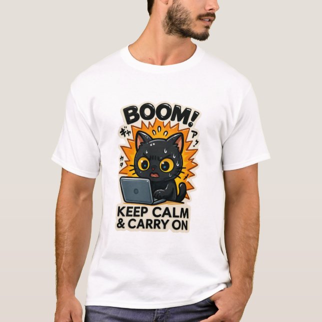 Funny Cat T - Shirt Retro Cat Meme T-Shirt Humour  (Vorderseite)