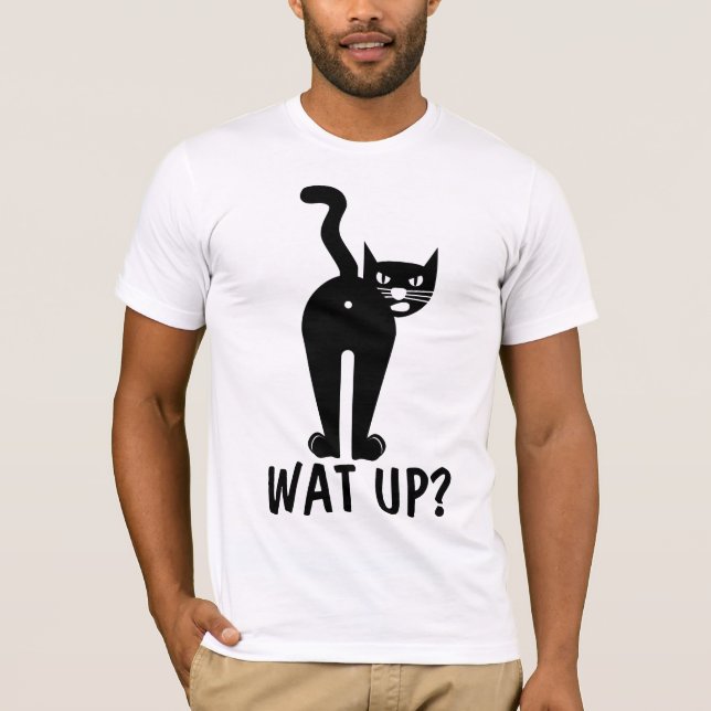 Funny Cat T - Shirt. WAS? T-Shirt (Vorderseite)
