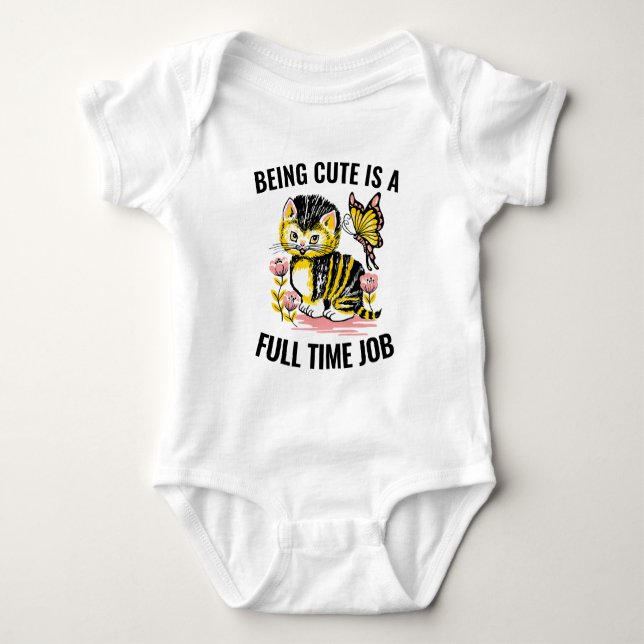 Funny Cat T-Shirts NIEDLICH Kitten Kleinkinder Bab (Vorderseite)