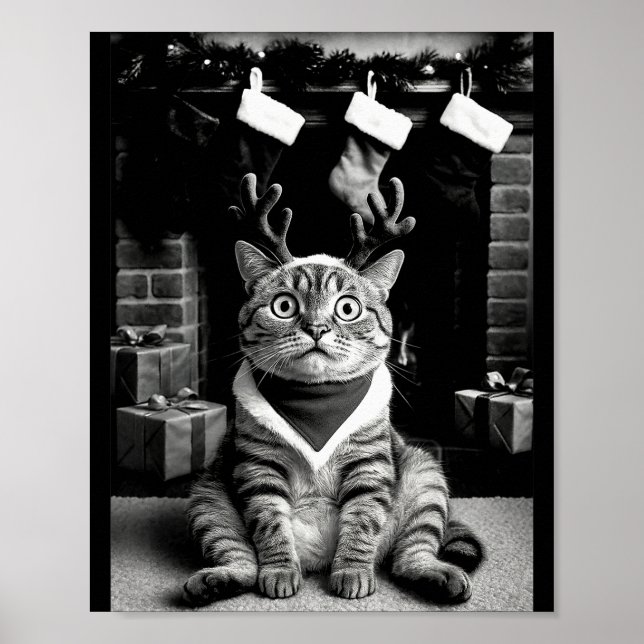Funny Cat Taking A Selfie Christmas Xmas Pajamas H Poster (Vorne)