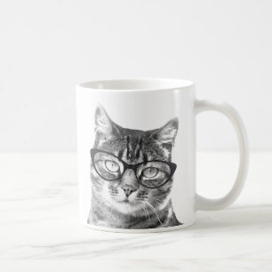Funny Cat Tasse Kitten mit Nerdbrille