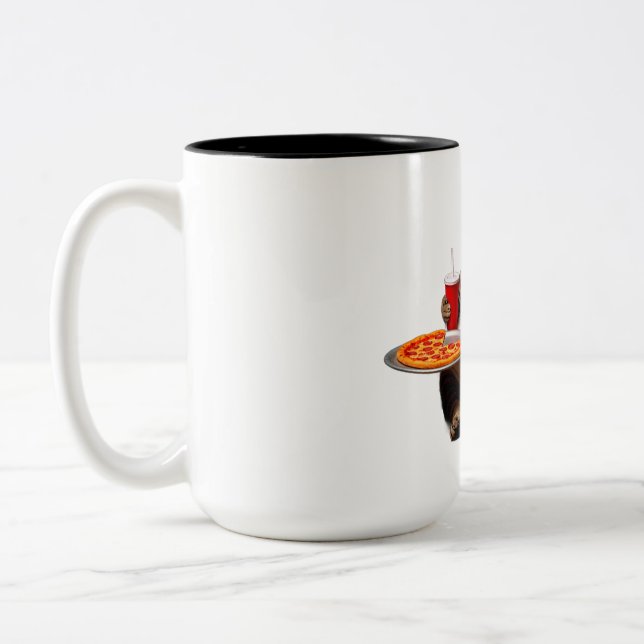 Funny Cat Tasse - Pizza Lover Geschenk Kaffee Cup (Links)