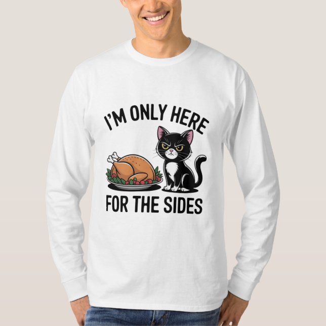 Funny Cat Thanksgiving Sides Shirt (Vorderseite)