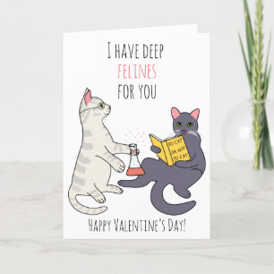 Funny Cat Tiefenfelines Valentinstag Feiertagskarte