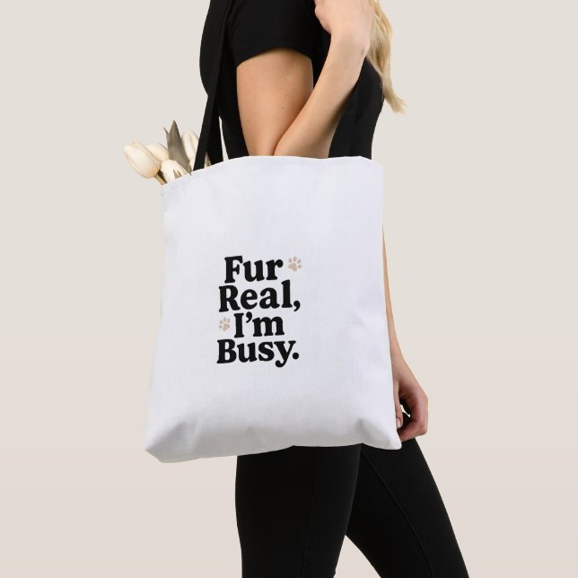 Funny Cat Tote Bag – "Fur Real I'm Busy"_ Cute bag (Von Nahem)