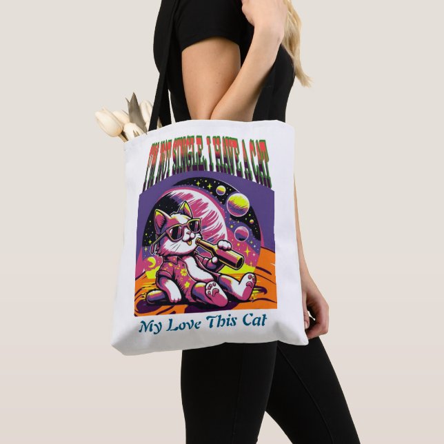 Funny Cat Tote Bag - Ich bin kein Single ich habe  (Von Nahem)