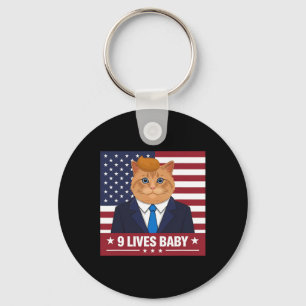 Funny Cat Trump 9 Lebt Baby Funny Vote für Trump Schlüsselanhänger