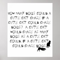 Funny Cat Typografie Tongue Twister Poster