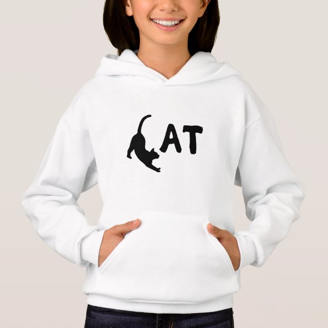 Funny Cat typografisches Design Hoodie (Vorderseite)