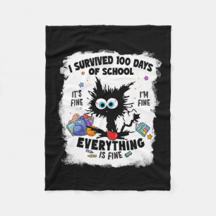 Funny Cat überlebte 100 Tage der Schule Es ist sch Fleecedecke