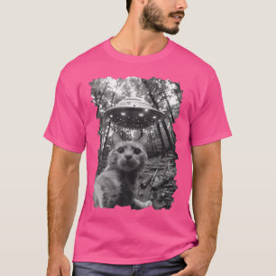 Funny Cat Ufo Funny Alien Cat Selfie Ufo Für Katze T-Shirt
