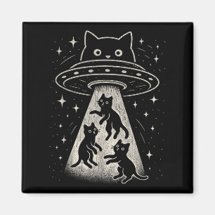 Funny Cat Ufo Niedlich Kitty Space Raumschiff Alie Magnet