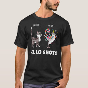 Funny Cat Unicorn vor Jello Shots T-Shirt
