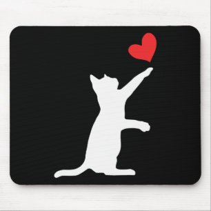 Funny Cat Valentine Niedliches Herz Mousepad