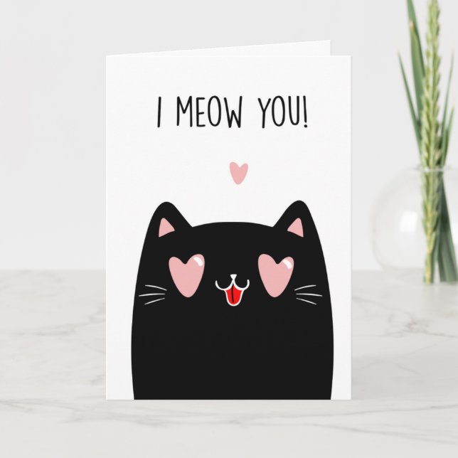 Funny Cat Valentine's Day Card Feiertagskarte (Vorderseite)