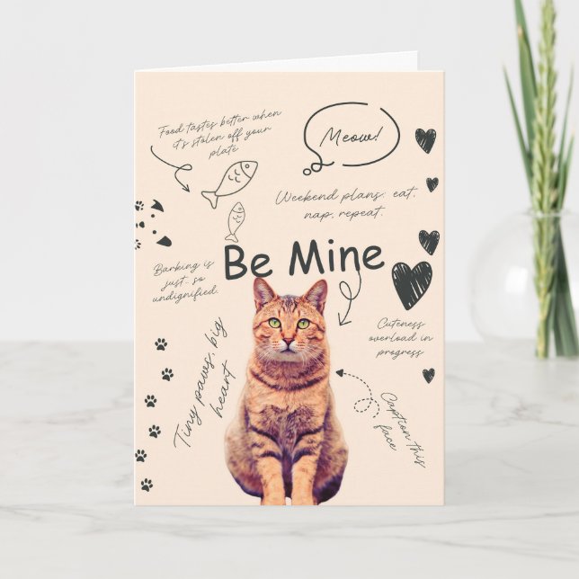 Funny Cat valentine's day cards Karte (Vorderseite)