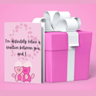 Funny Cat Valentine's Day Folded Holiday Card Feiertagskarte
