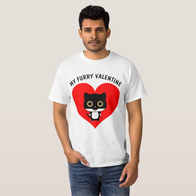 Funny Cat Valentine's Day T - Shirt (Vorne ganz)