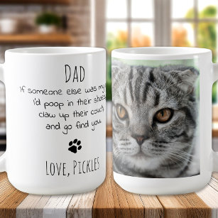 Funny Cat Vater Personalisiert Pet Foto Kaffeetasse