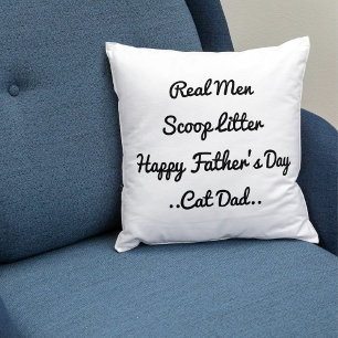 Funny Cat Vater Vatertag Geschenk Schwarz-weiß Tre Kissen