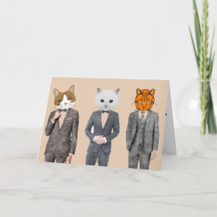 FUNNY CAT VATHERY DAY CARDS, CATS IN Business ANZU Karte