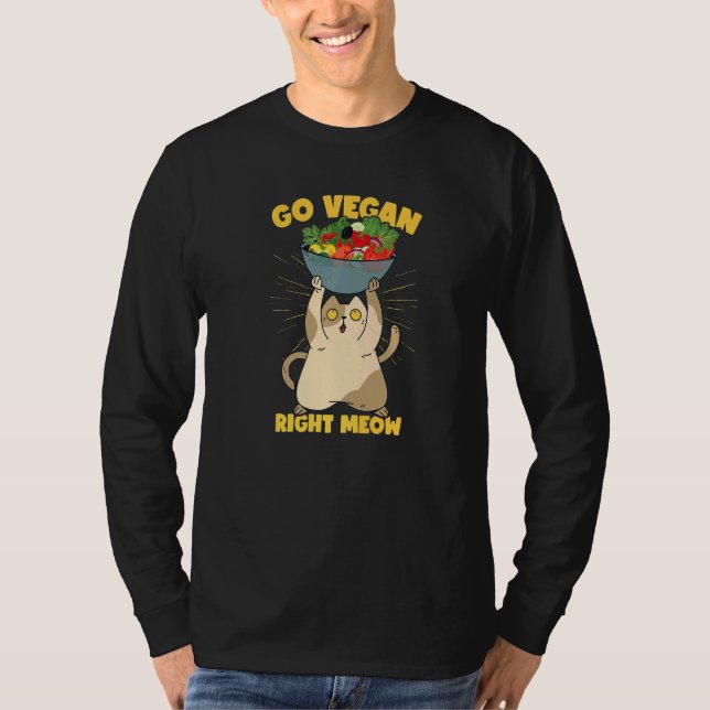 Funny Cat Veganism Plant Based Vegan Premium T-Shirt (Vorderseite)