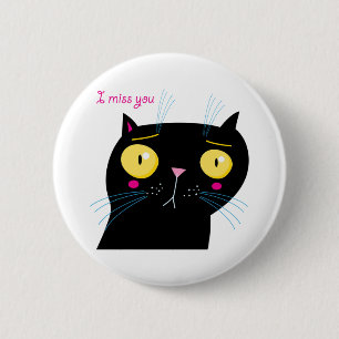 Funny Cat vermisst Button