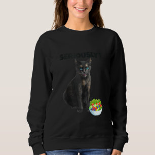 Funny Cat Verwirrte Esssalat Ernsthaft Sweatshirt