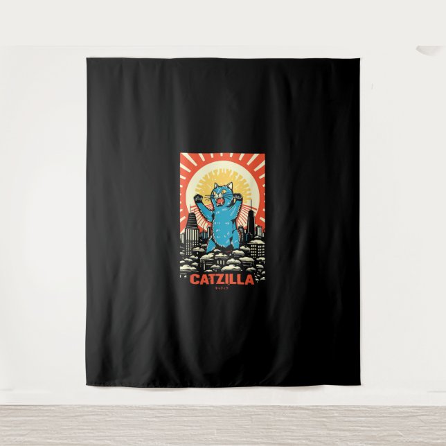 Funny Cat Wandteppich (Vorderseite)