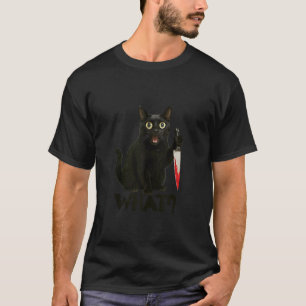 Funny Cat was Grafik Murderous Katze mit Knife SA T-Shirt