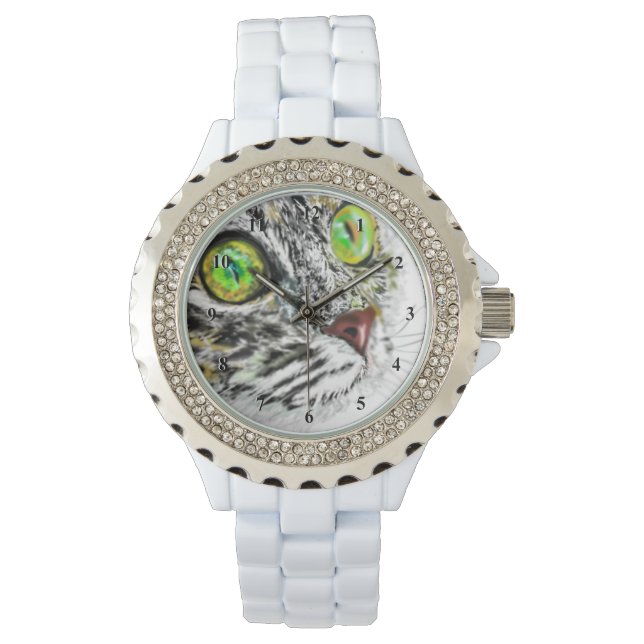 Funny Cat Watch Armbanduhr (Vorderseite)